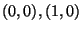 $(0,0), (1,0)$