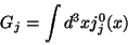\begin{displaymath}
G_{j}
= \int d^{3}x j_{j}^{0}(x)
\end{displaymath}